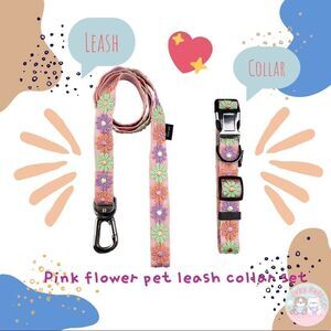 Summer Flower Leash and Collar Set